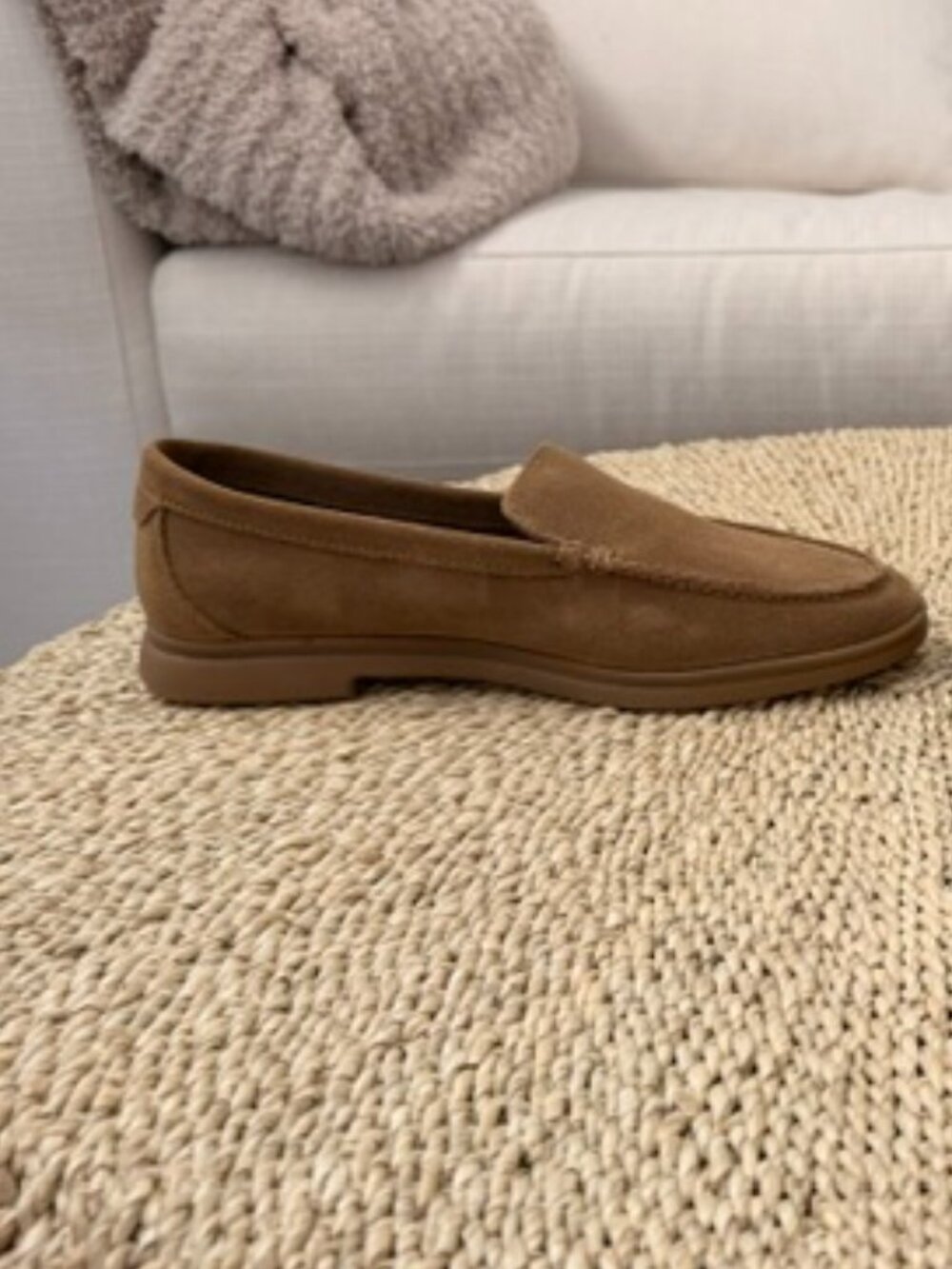 New Zara Sandy Brown Split Soft Suede Loafers, size 36 - Picture 7 of 10